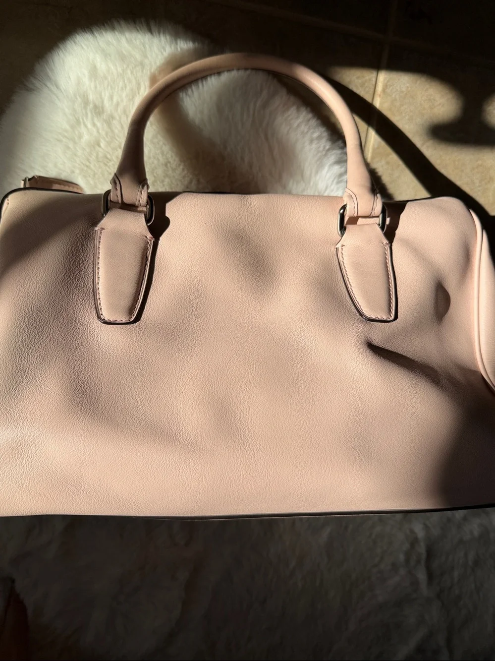 Coach Blush Pink Pebbled Leather Satchel with Tassels